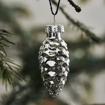 Glint Weihnachtsbaumanhänger 5,8cm 6er Pack - Silver - House Doctor