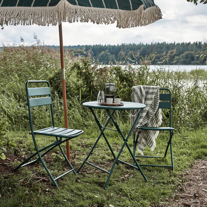 Helo-Café-Set mit 2 Stühlen, Dunkelgrün House Doctor