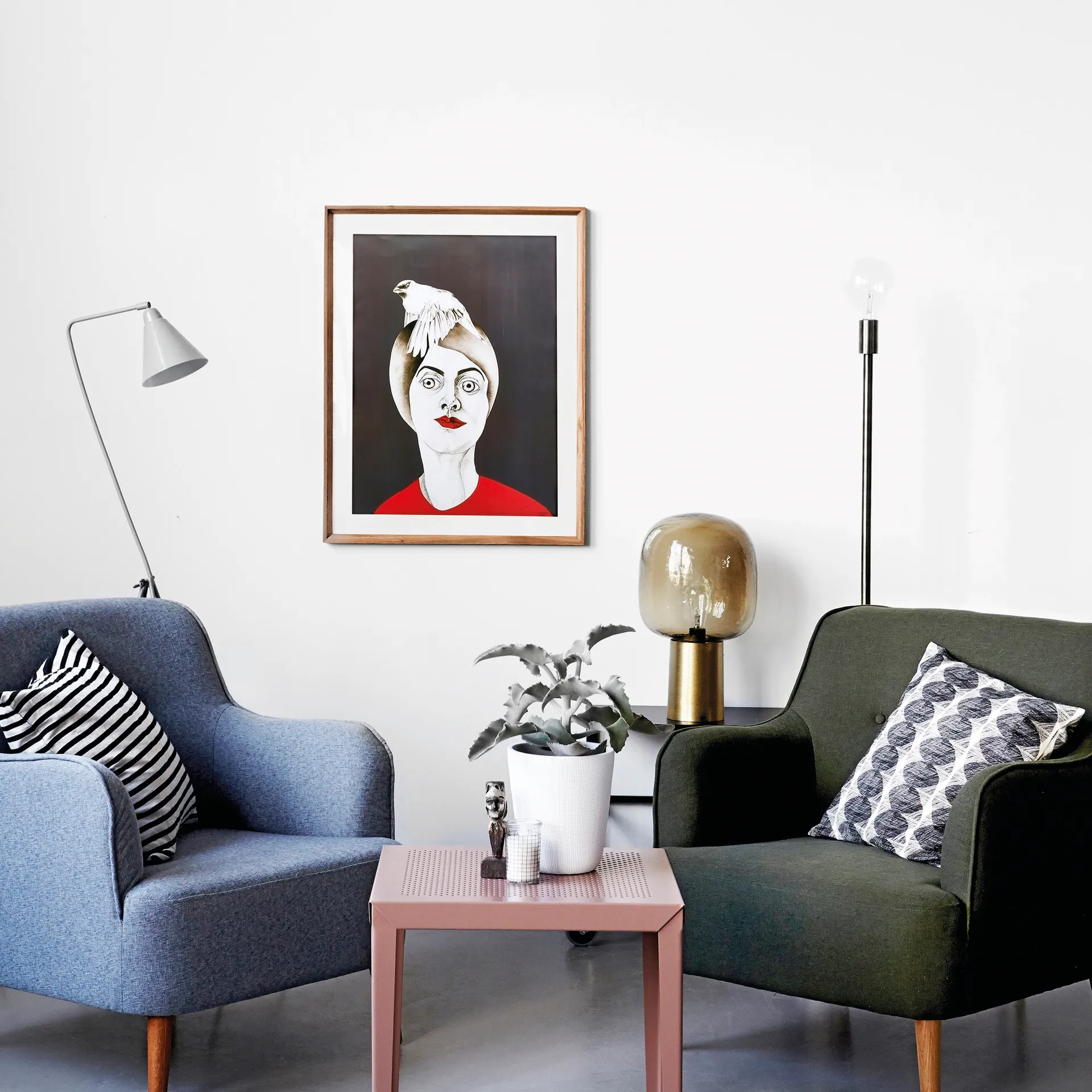 House Doctor Kissenbezug Stripes, Schwarz-grau House Doctor