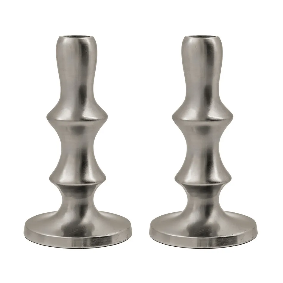 Reese Kerzenhalter 2-teilig, Silberfinish House Doctor