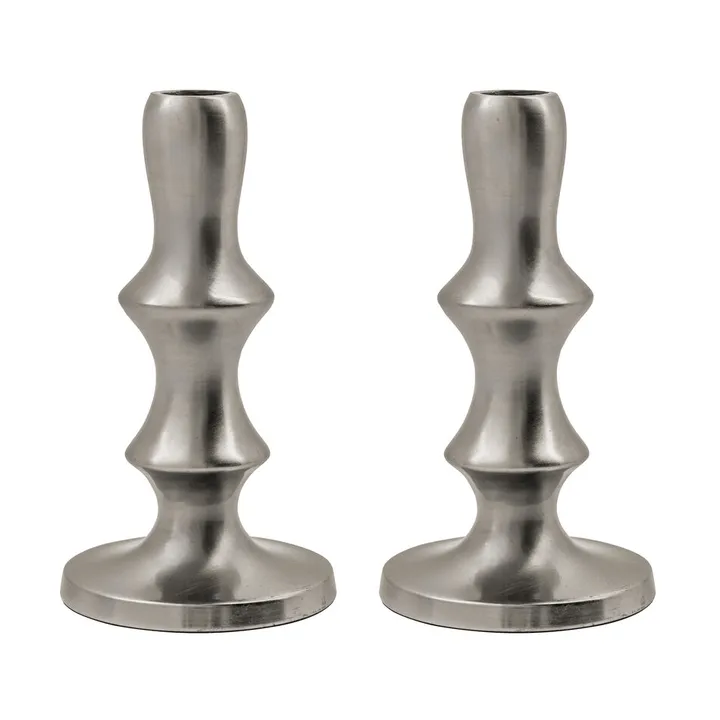 Reese Kerzenhalter 2-teilig - Silberfinish - House Doctor