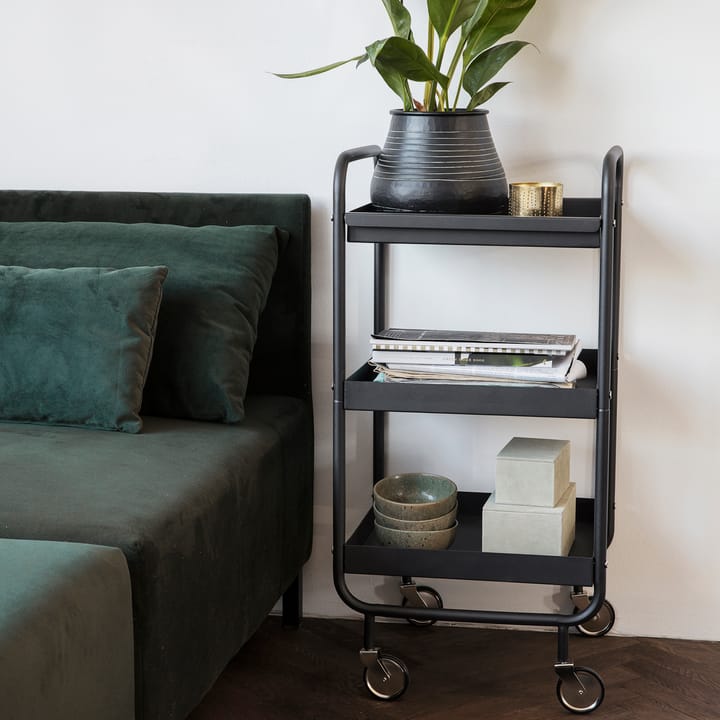 Servierwagen mit abnehmbaren Tablett, Schwarz House Doctor
