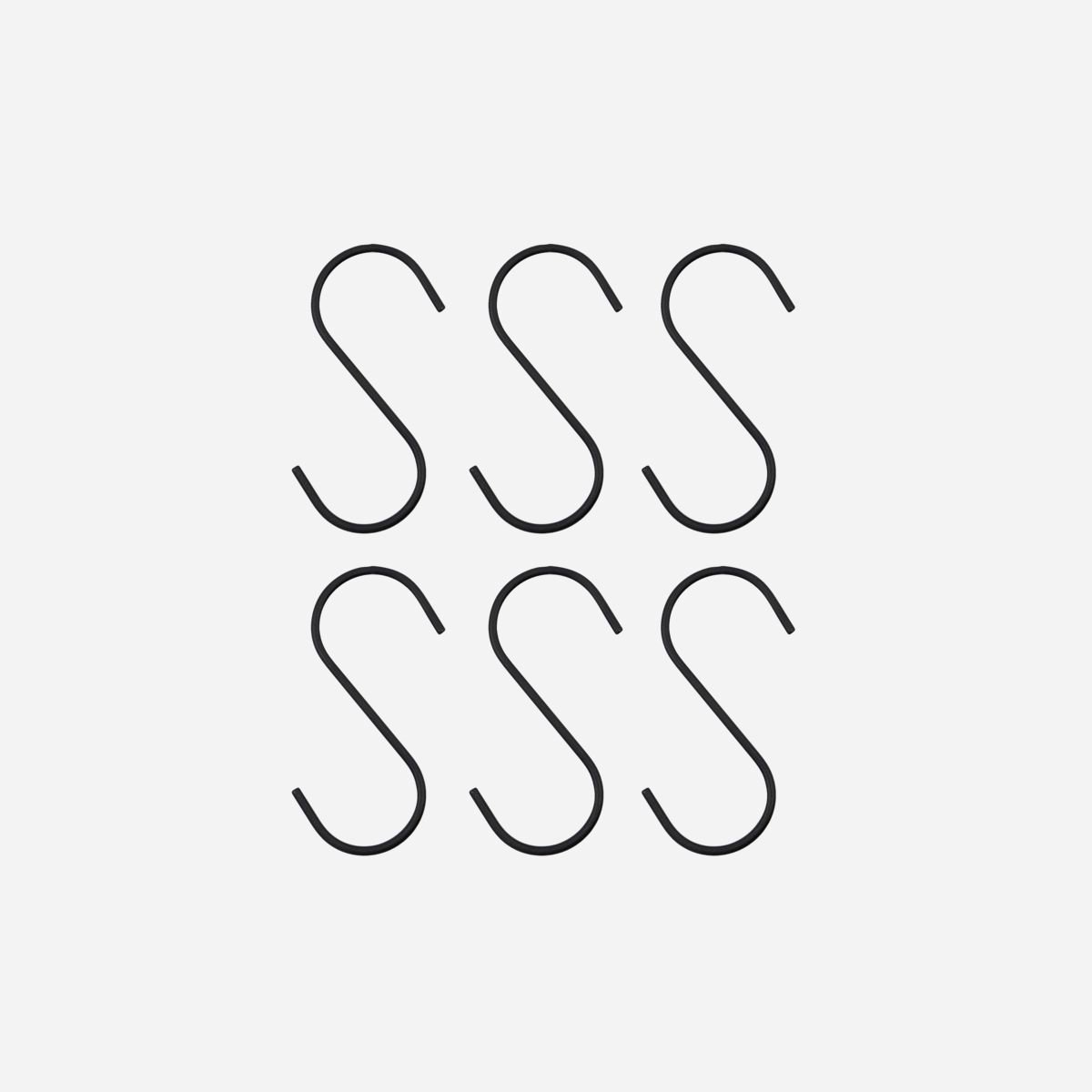 House Doctor Snap Haken 4,8x10 cm 6er-Pack Schwarz