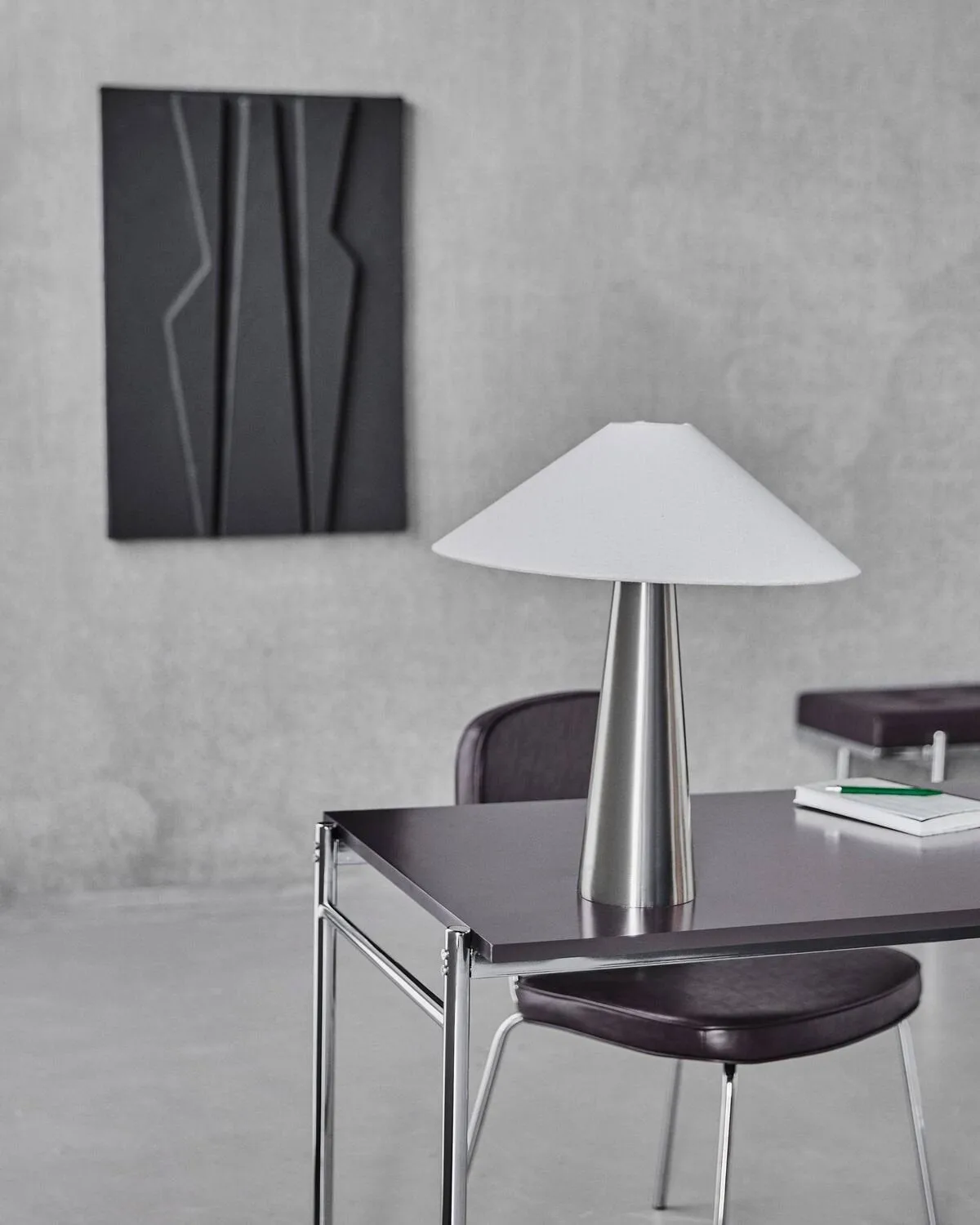 Soffi Tischlampe, Gebürstet Silber-Off-White, Ø42x48 cm House Doctor