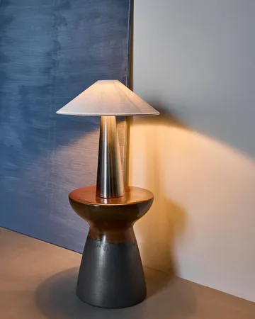 Soffi Tischlampe - Gebürstet Silber-Off-White, Ø42x48 cm - House Doctor