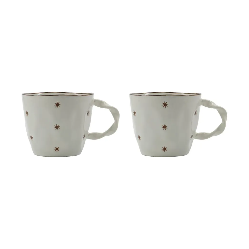 Starry Tasse 2er Pack, Weiß House Doctor