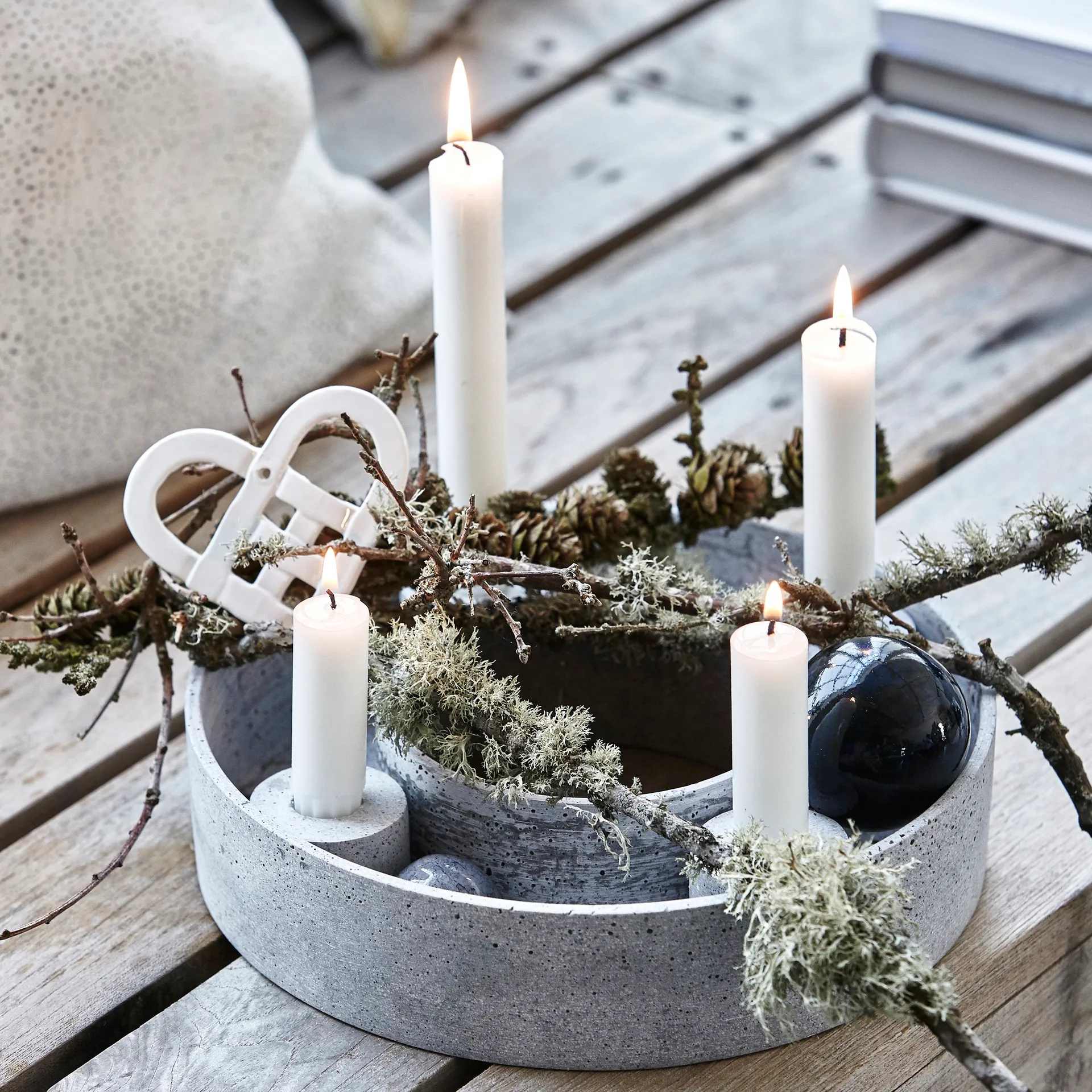 The Ring Advents-Kerzenhalter Ø26cm, Grey, für Stabkerzen House Doctor