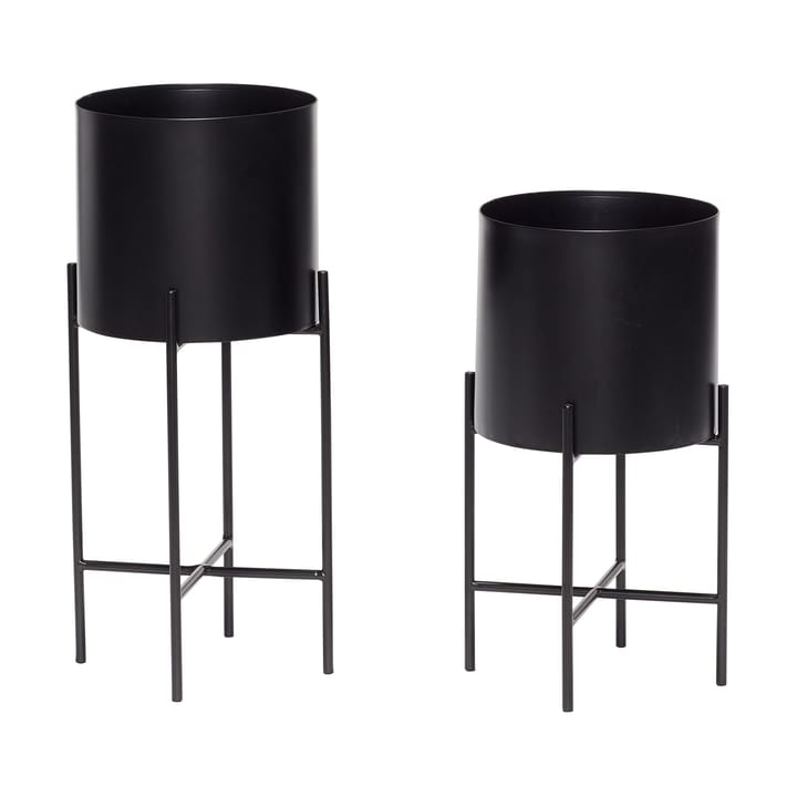 Airy Blumentopf Set 2 Teile - Black - Hübsch