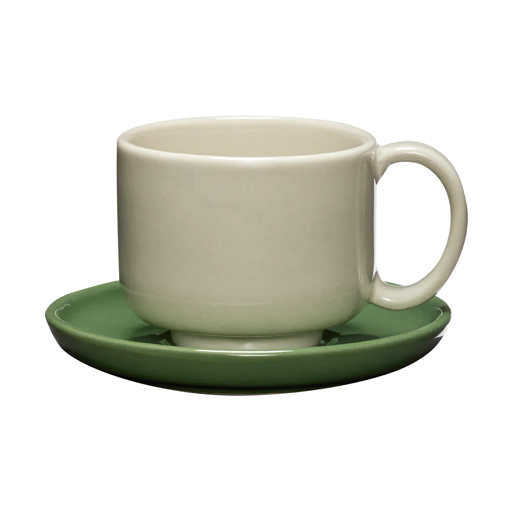 Amare Tasse mit Untertasse, Sand-green Hübsch Interior