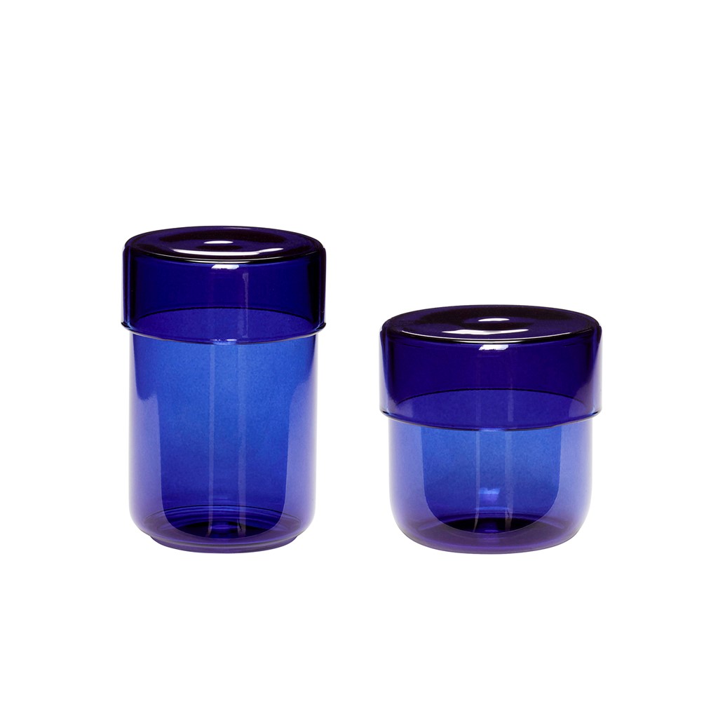 Hübsch Aufbewahrungsglas 2er-Pack Blau
