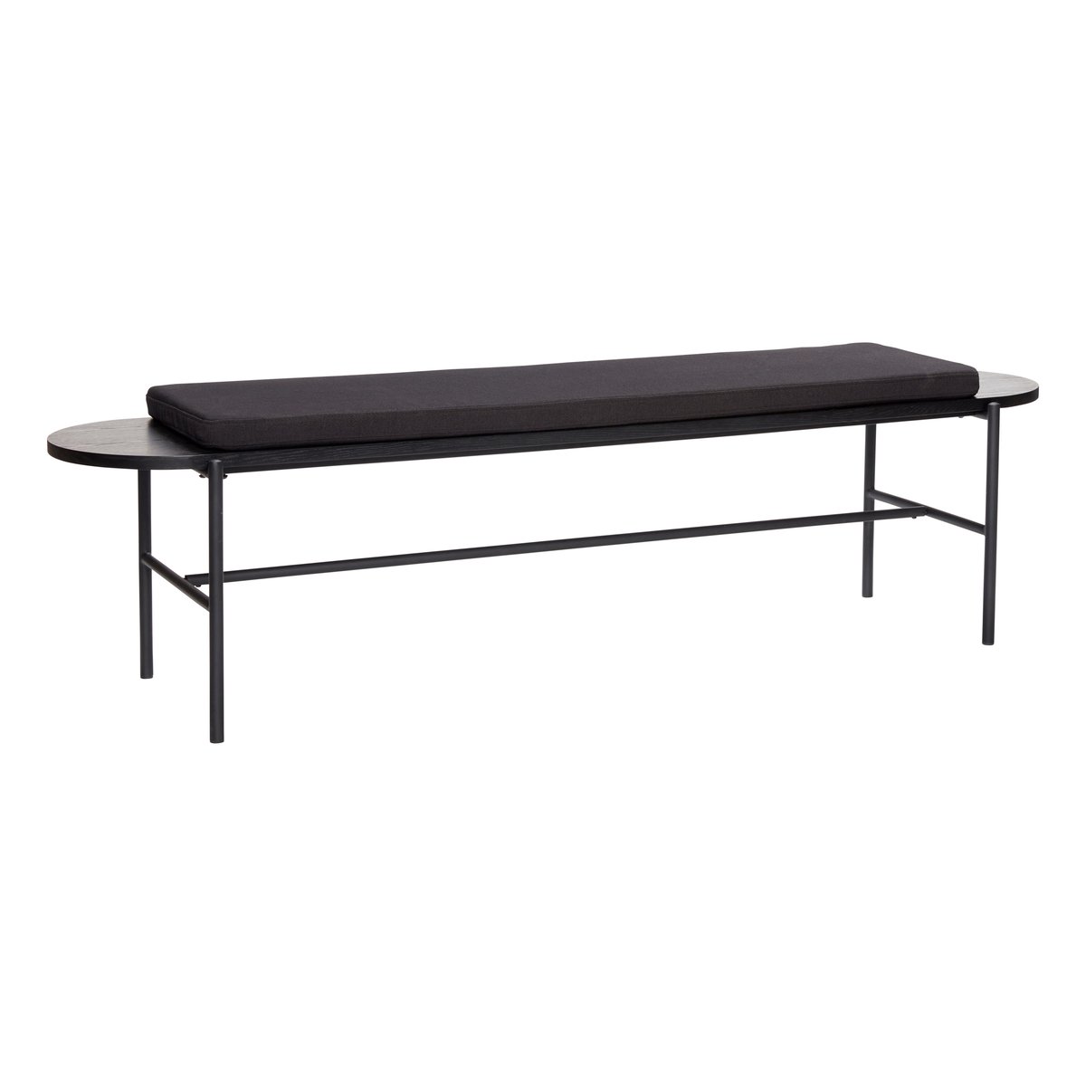 Hübsch Bank mit Kissen 45x180 cm Metall-schwarz
