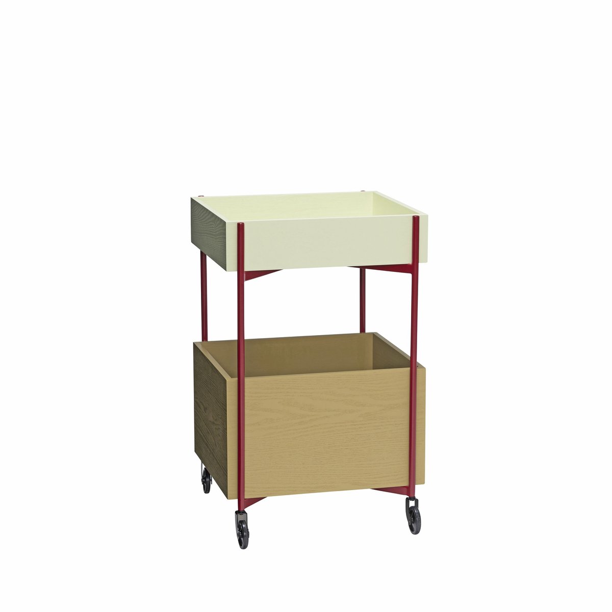 Hübsch Fresh Rollwagen 70 cm Khaki-burgunder