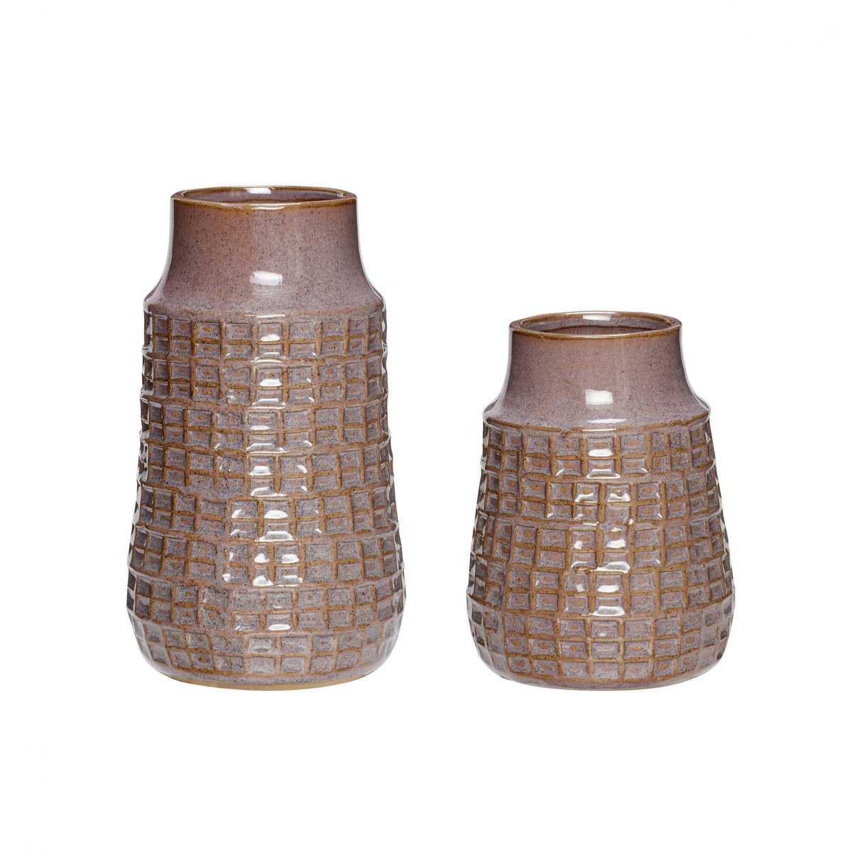 Hübsch Hübsch Vase 2er-Pack 12x15 cm Lila