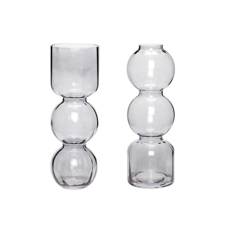 Hübsch Vase 2er-Pack 12x25 cm - Grau - Hübsch