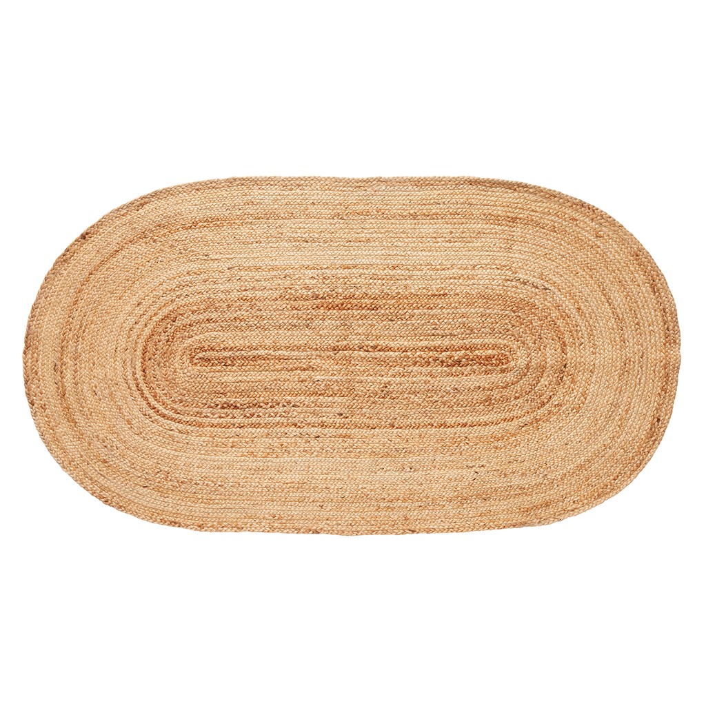 Hübsch Juteteppich oval 100x200 cm Natur