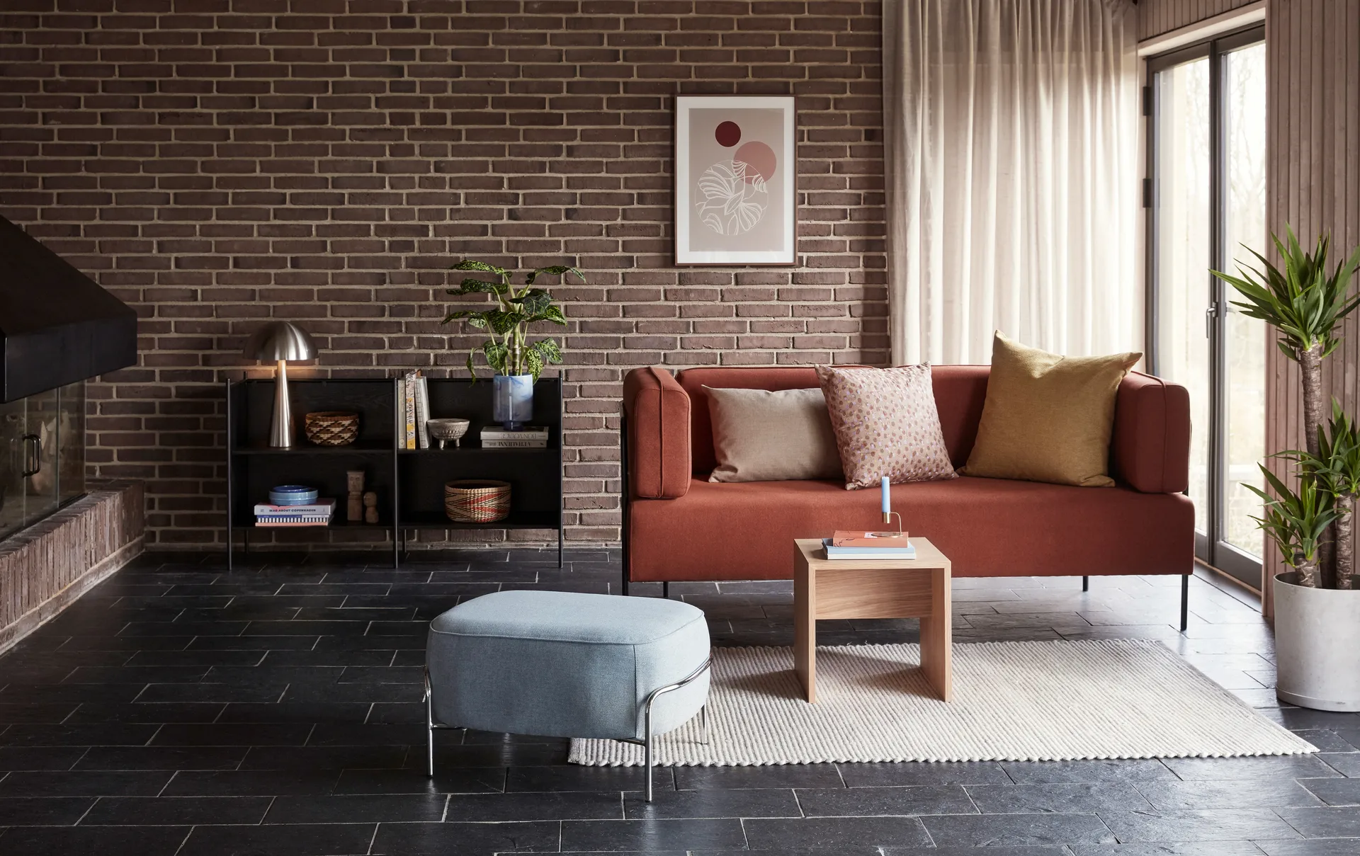 Mush Tischleuchte, Nickel, tall 50 cm Hübsch Interior