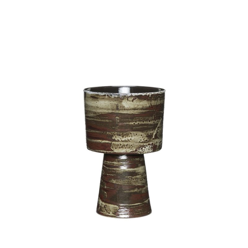 Hübsch Plinth Topf Ø17 cm Weinrot-sand