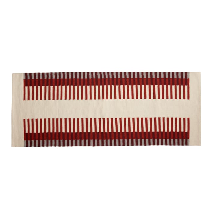 Teppich 80x200 cm - Beige-rot-grau - Hübsch