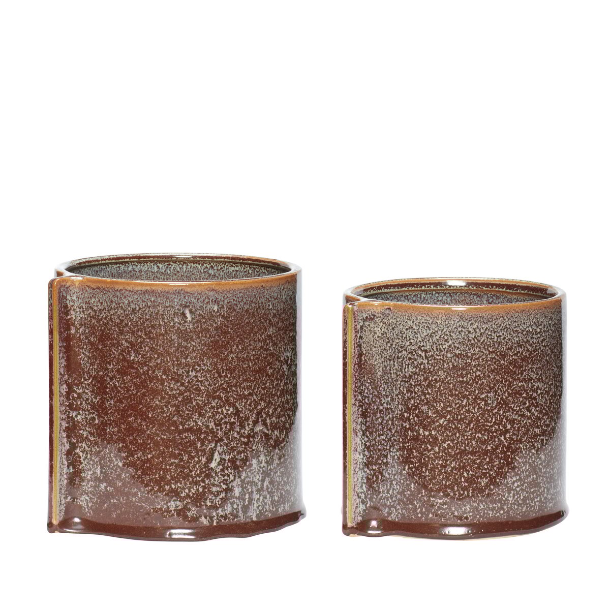 Hübsch Topf 2er-Set Braun