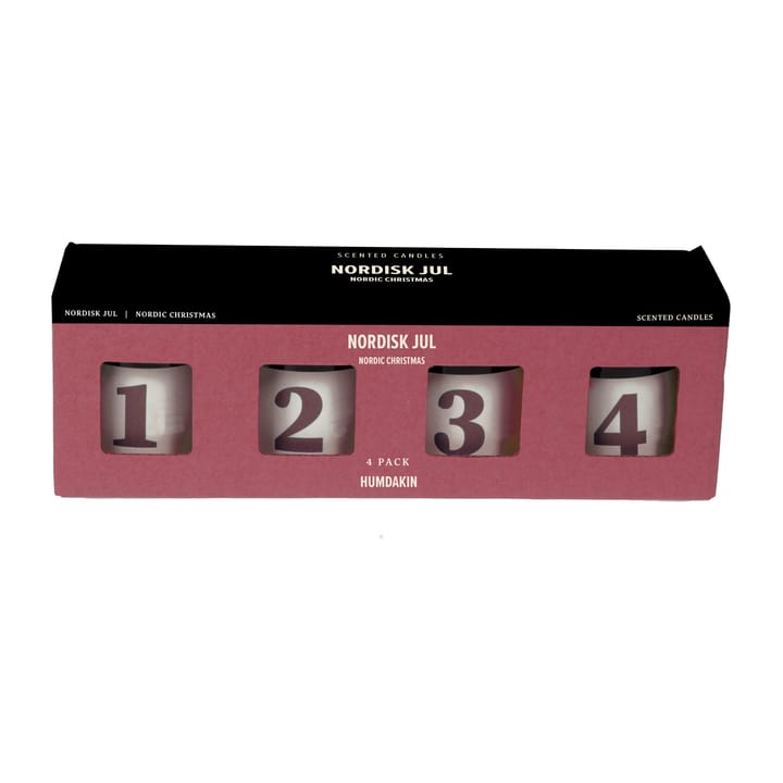 Humdakin Nordisk Jul Duftkerze 4er-Pack, Red Humdakin