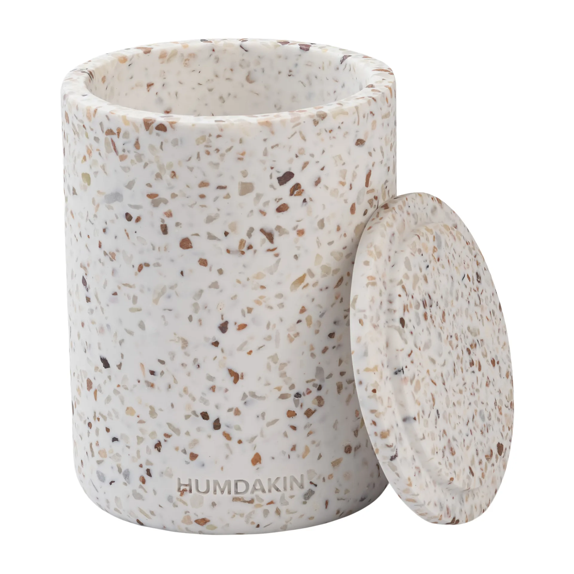 Humdakin Terrazzo Vase mit Deckel Ø 10 cm, Red/Beige Humdakin