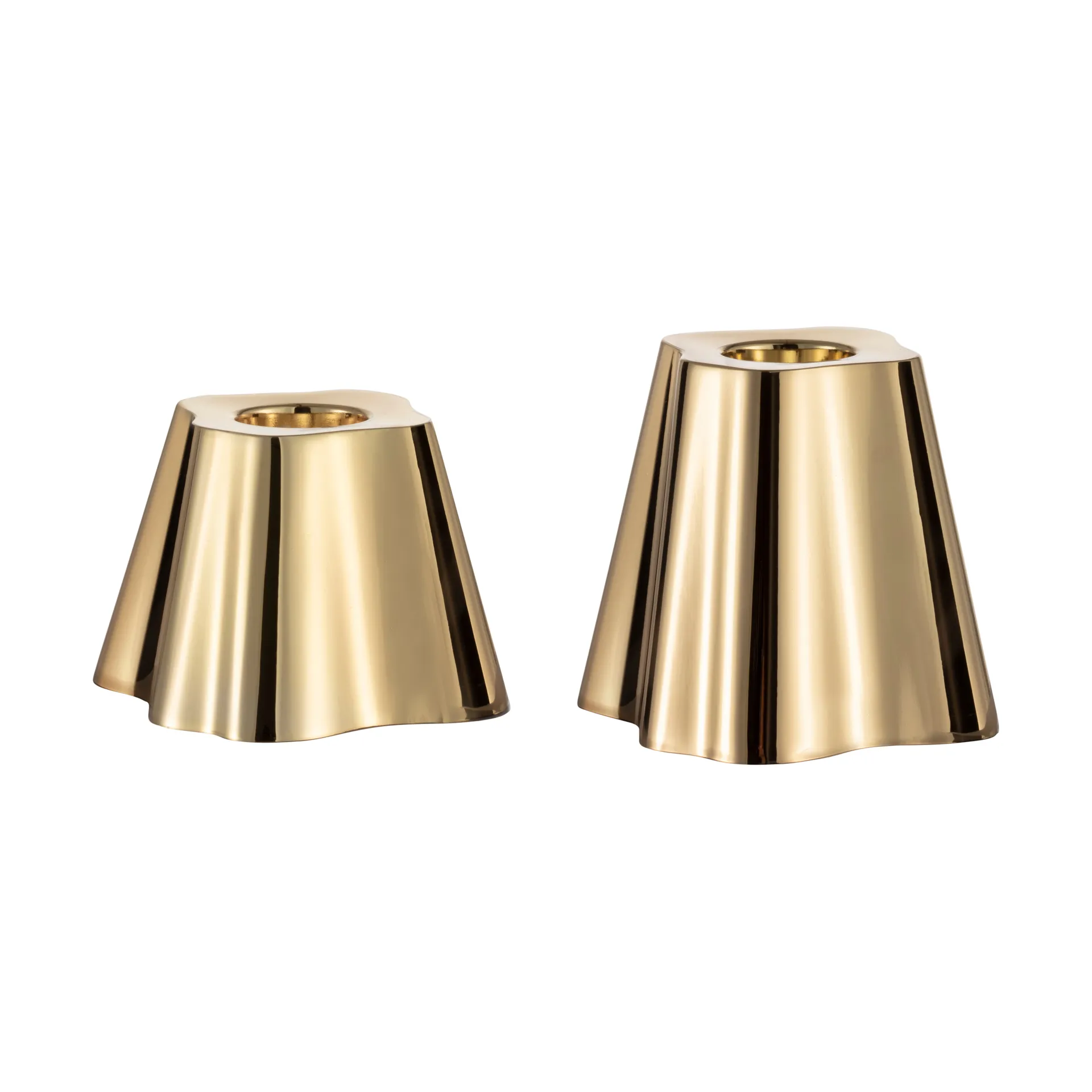 Aalto Kerzenhalter 50 + 65mm 2er Set, Messing Iittala