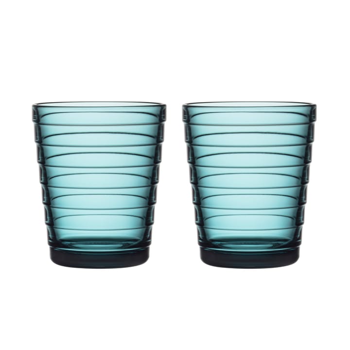 Aino Aalto Wasserglas 22cl im 2er Pack, Meeresblau Iittala