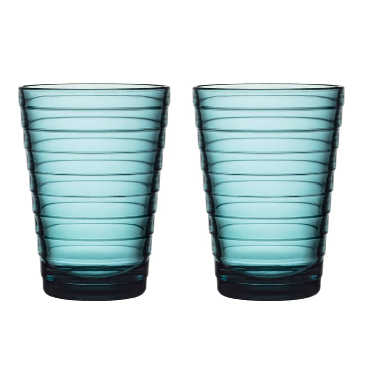 Aino Aalto Wasserglas 33cl im 2er Pack, Meeresblau Iittala
