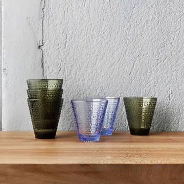 Kastehelmi Glas 2er Pack - 30cl moosgrün - Iittala