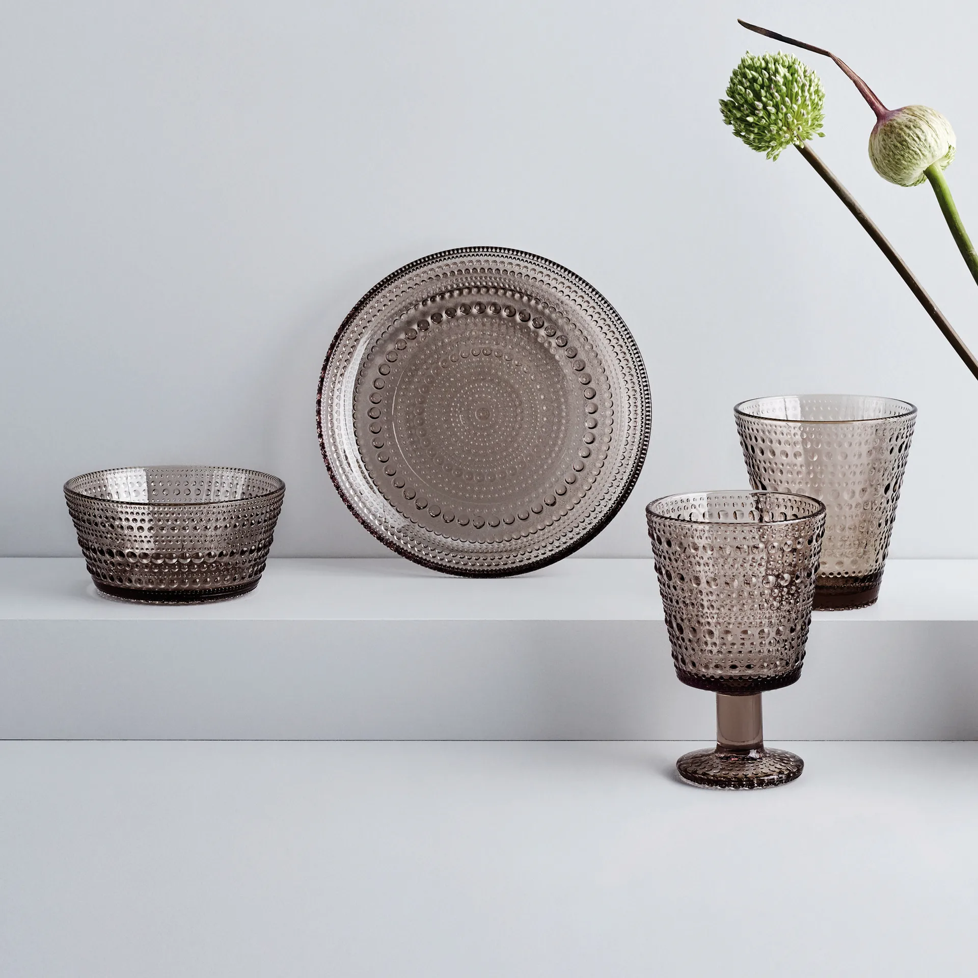 Kastehelmi Teller Ø17cm, Leinen Iittala