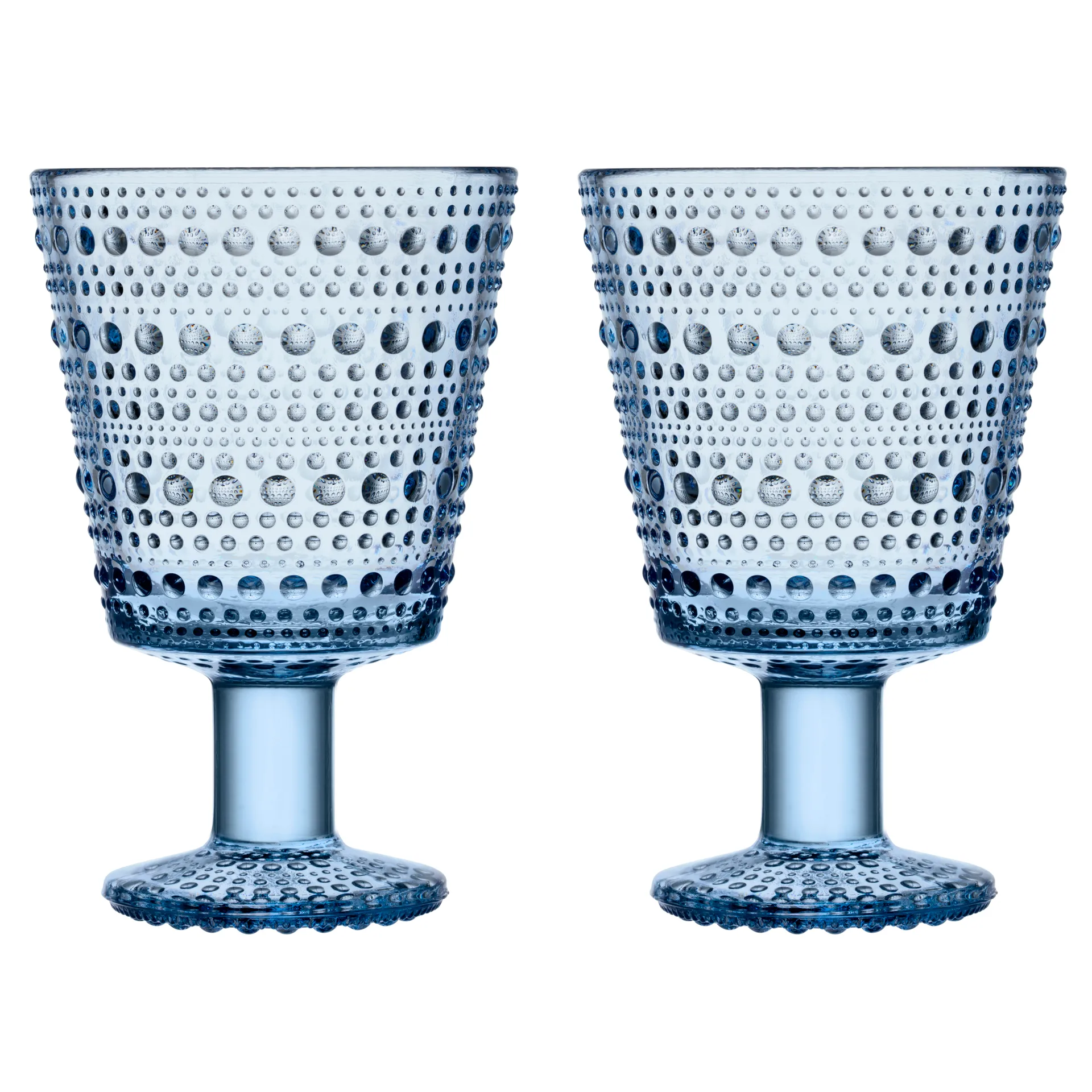 Kastehelmi Trinkglas mit Fuß 26 cl 2-pack, Aqua Iittala