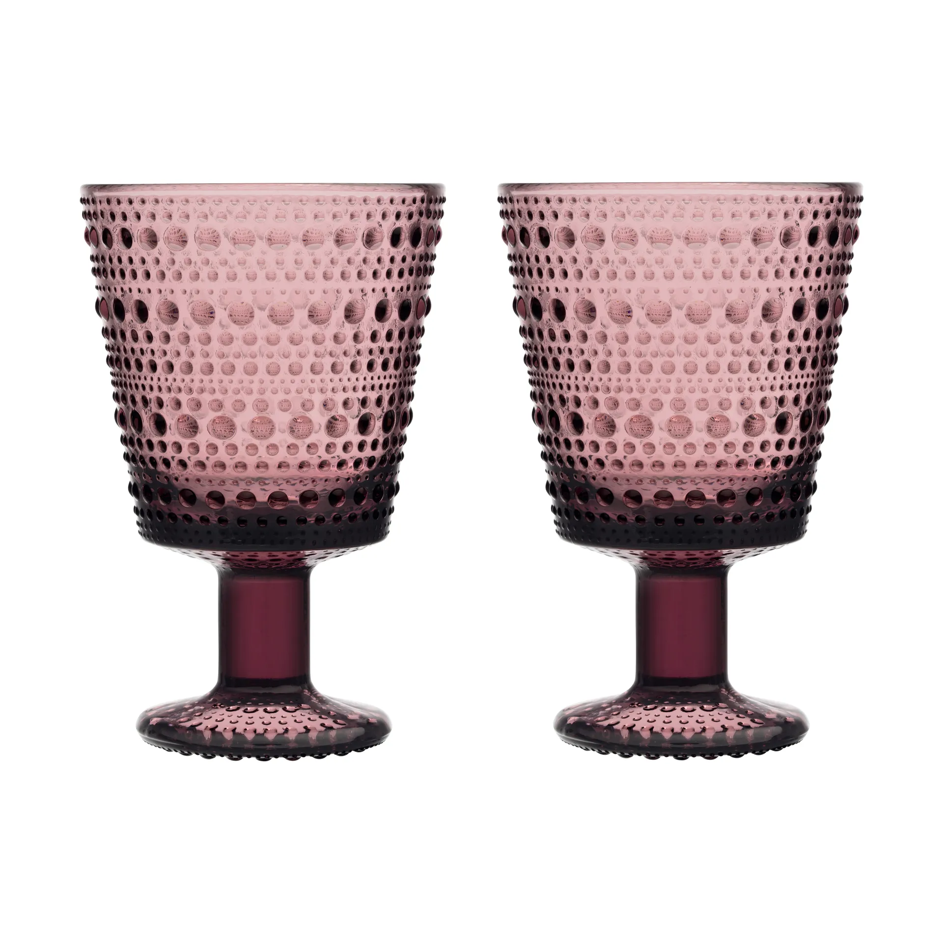 Kastehelmi Trinkglas mit Fuß 26 cl 2-pack, Heide Iittala