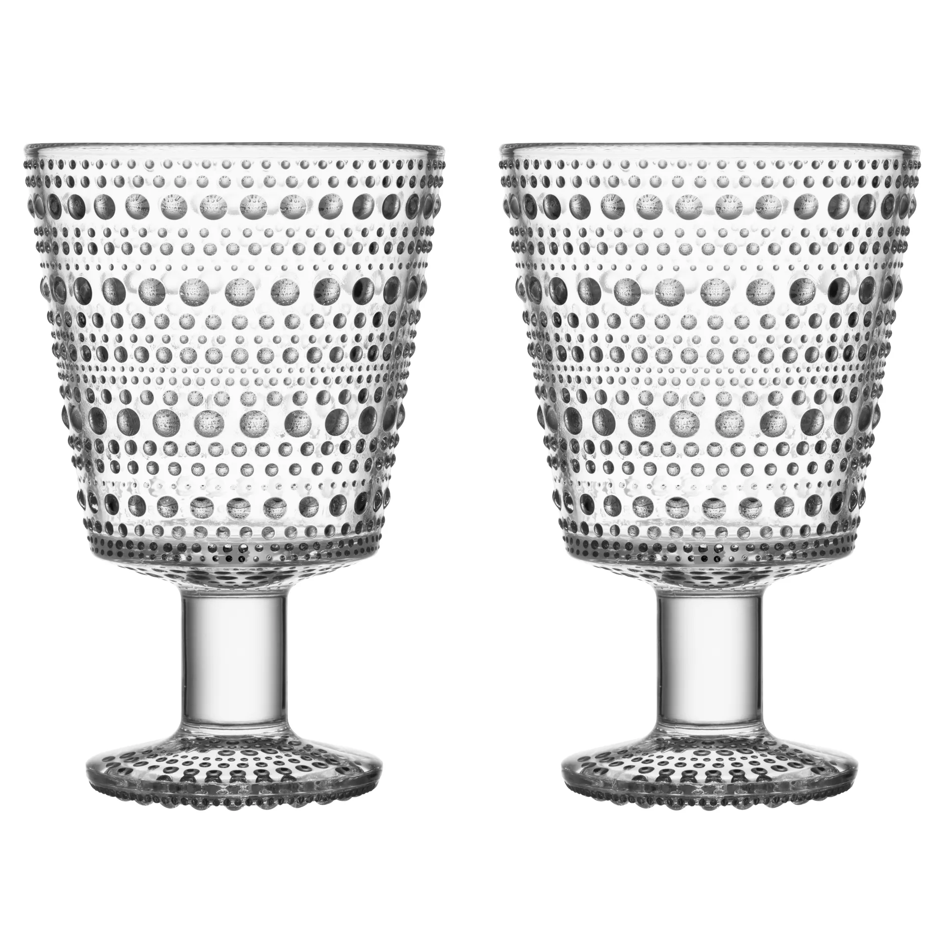 Kastehelmi Trinkglas mit Fuß 26 cl 2-pack, Klar Iittala