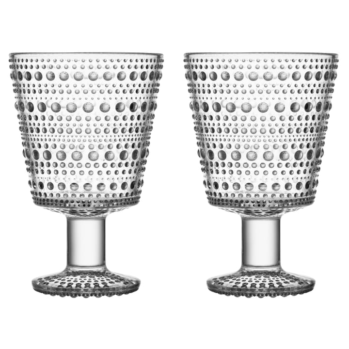 Kastehelmi Trinkglas mit Fuß 26 cl 2-pack, Klar Iittala