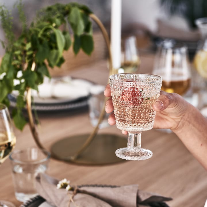 Kastehelmi Trinkglas mit Fuß 26 cl 2-pack, Klar Iittala