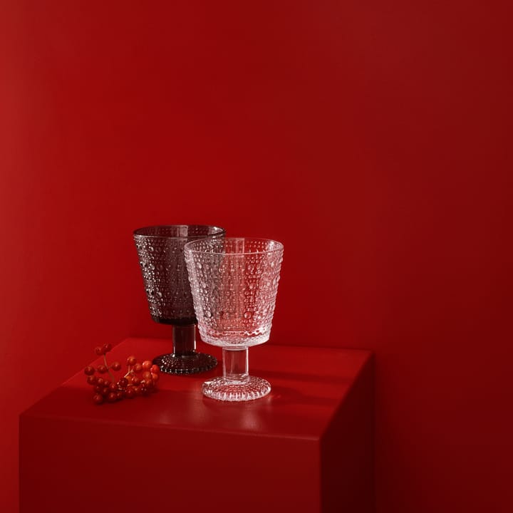 Kastehelmi Trinkglas mit Fuß 26 cl 2-pack, Klar Iittala