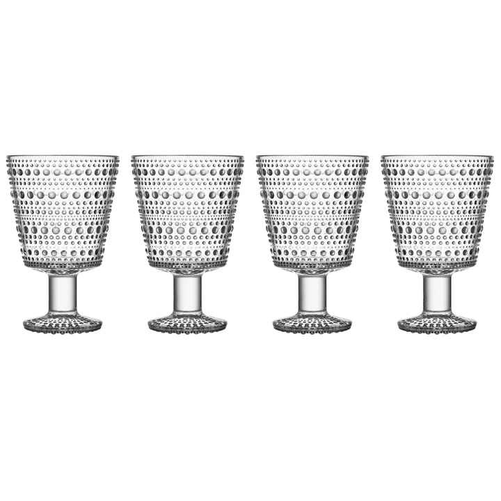 Kastehelmi Wasserglas auf Fuß 26cl 4er Pack, Klar Iittala