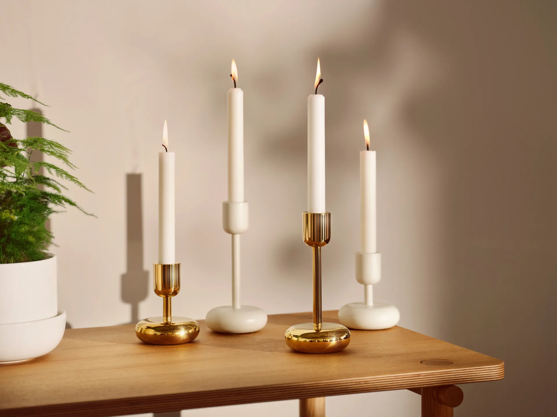 Nappula Kerzenständer Messing, Klein 107mm Iittala