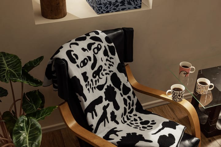 Oiva Toikka Cheetah Wolldecke 130 x 180cm, Schwarz-weiß Iittala