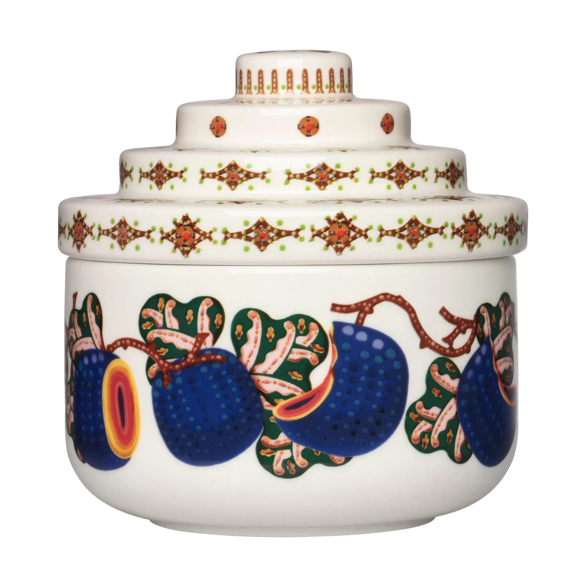 Taika Sato Dose Ø14,5x15 cm, Weiß-bunt Iittala