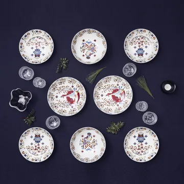 Taika tiefer Teller 22cm - Weiß gemustert - Iittala