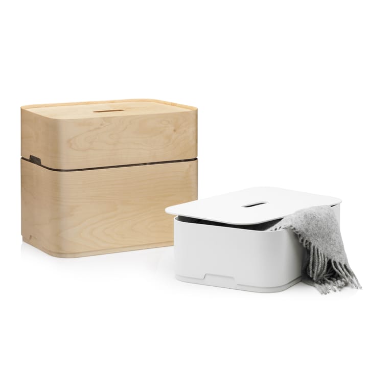 Vakka Verwahrungsbox klein, Birkenfurnier weiß lackiert Iittala