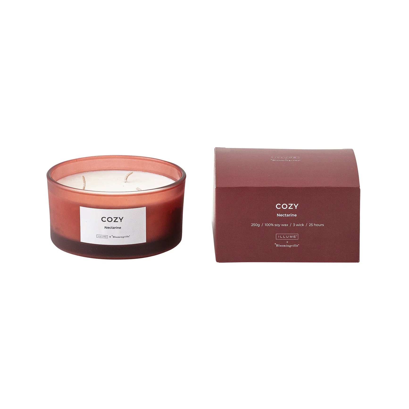 Cozy Nectarine Duftkerze, 250 g Illume x Bloomingville