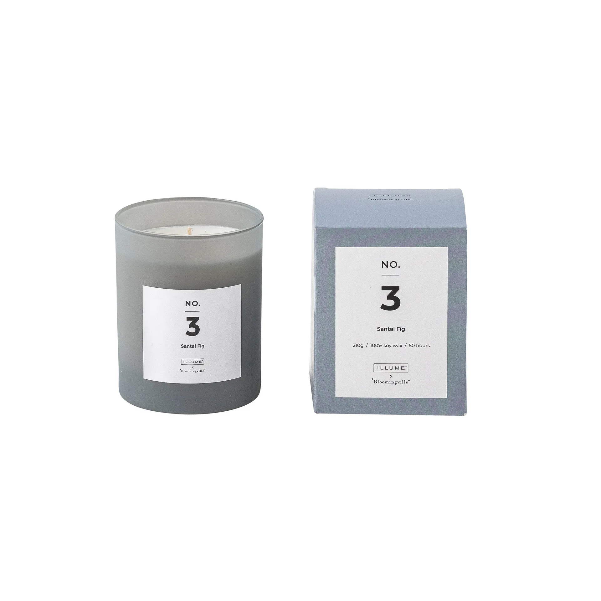 NO. 3 Santal Fig Duftkerze, 200 g + Giftbox Illume x Bloomingville