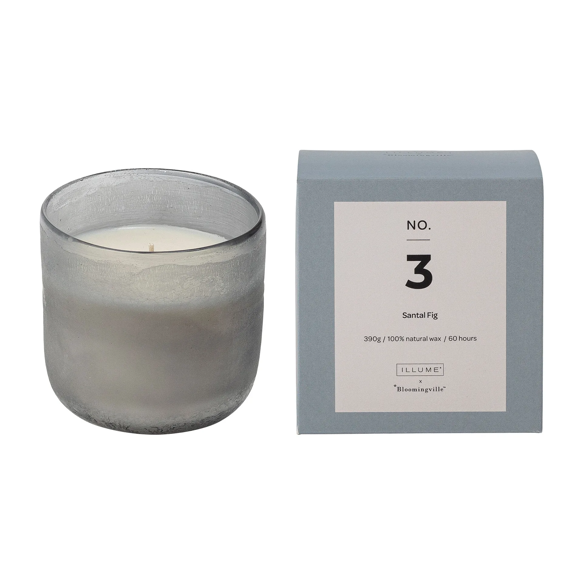 NO. 3 Santal Fig Duftkerze, 390 g + Giftbox Illume x Bloomingville