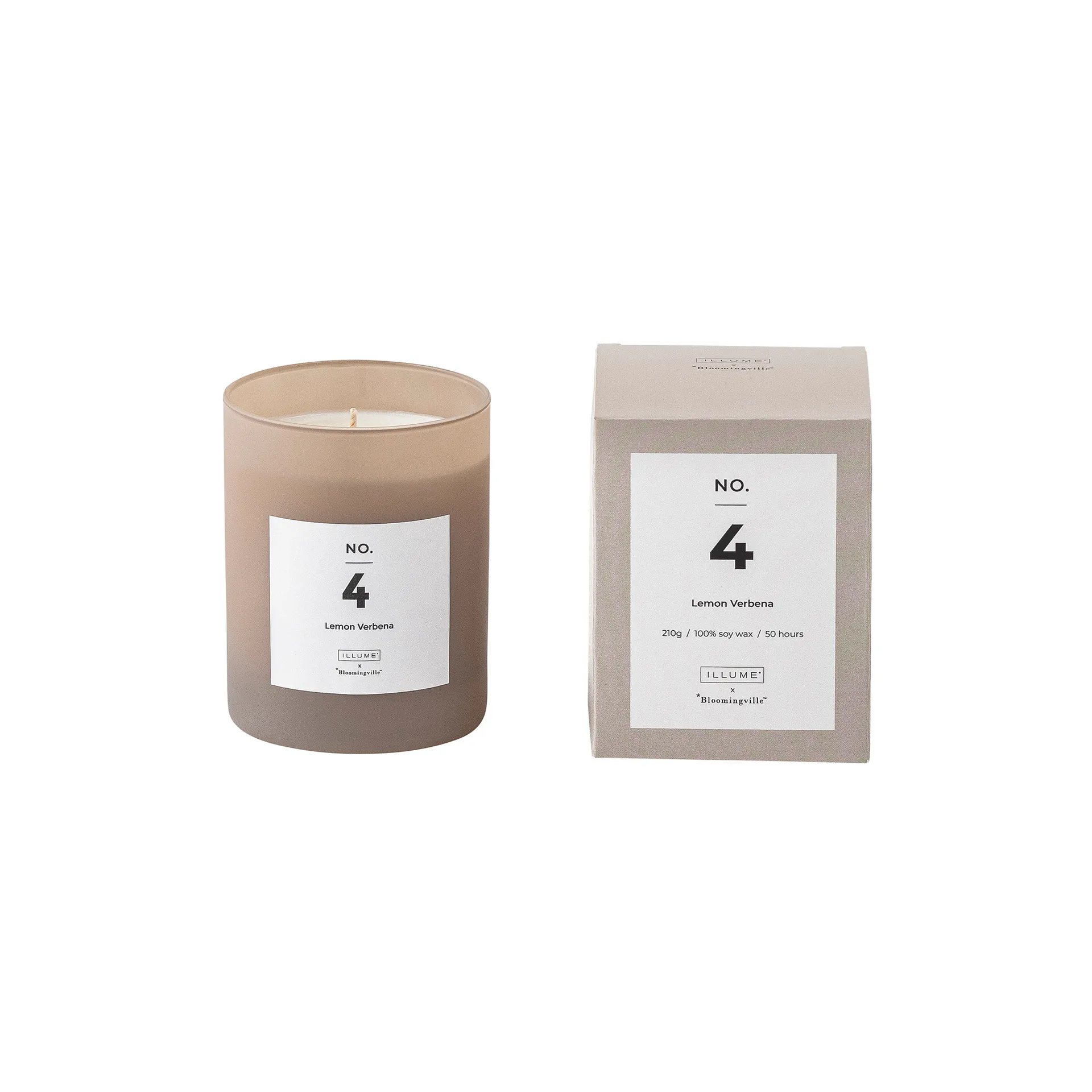 NO. 4 Lemon Verbena Duftkerze, 200 g + Giftbox Illume x Bloomingville