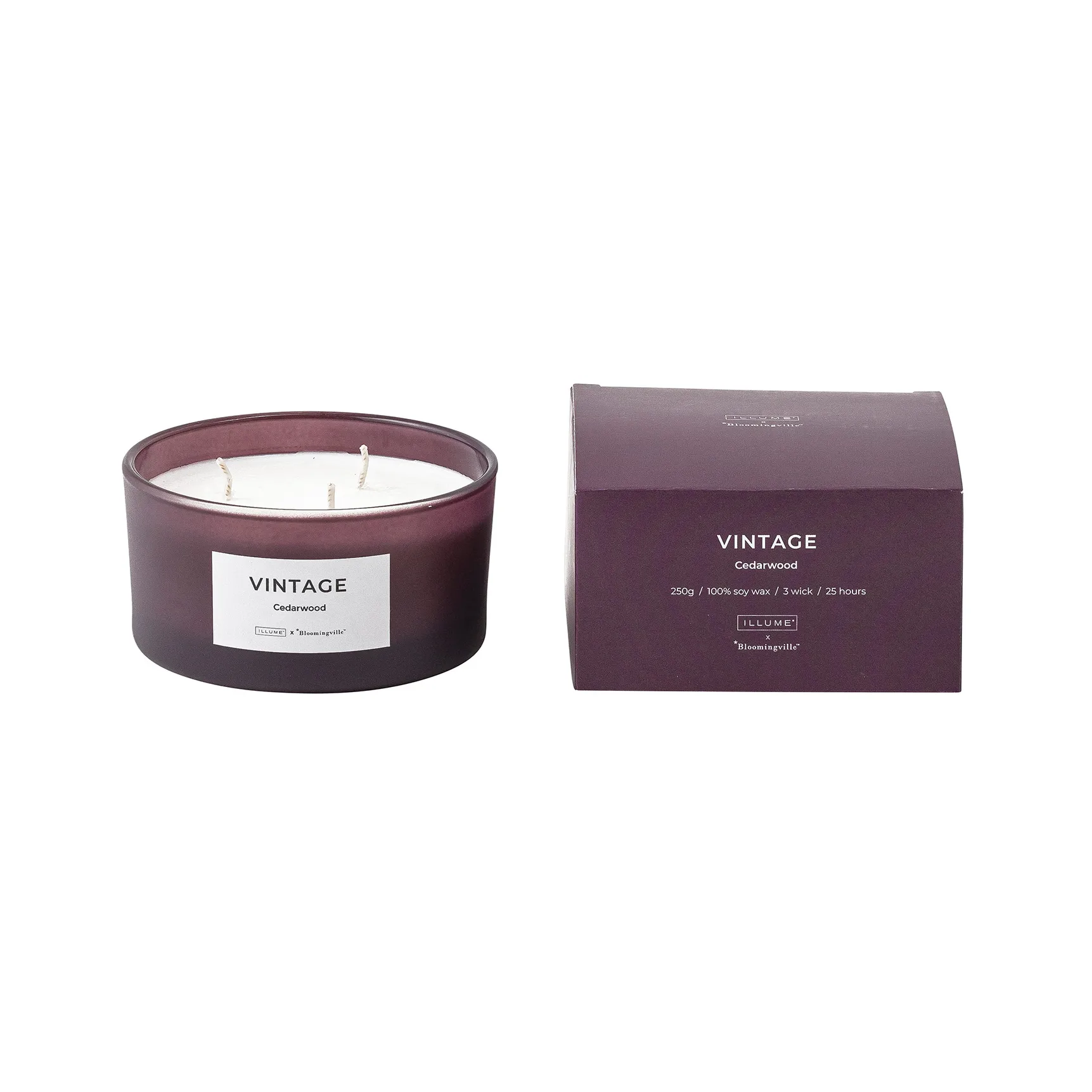 Vintage Cedarwood Duftkerze, 250 g Illume x Bloomingville