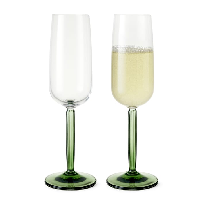 Hammershøi Champagnerglas 24cl 2er Pack - Grün - Kähler