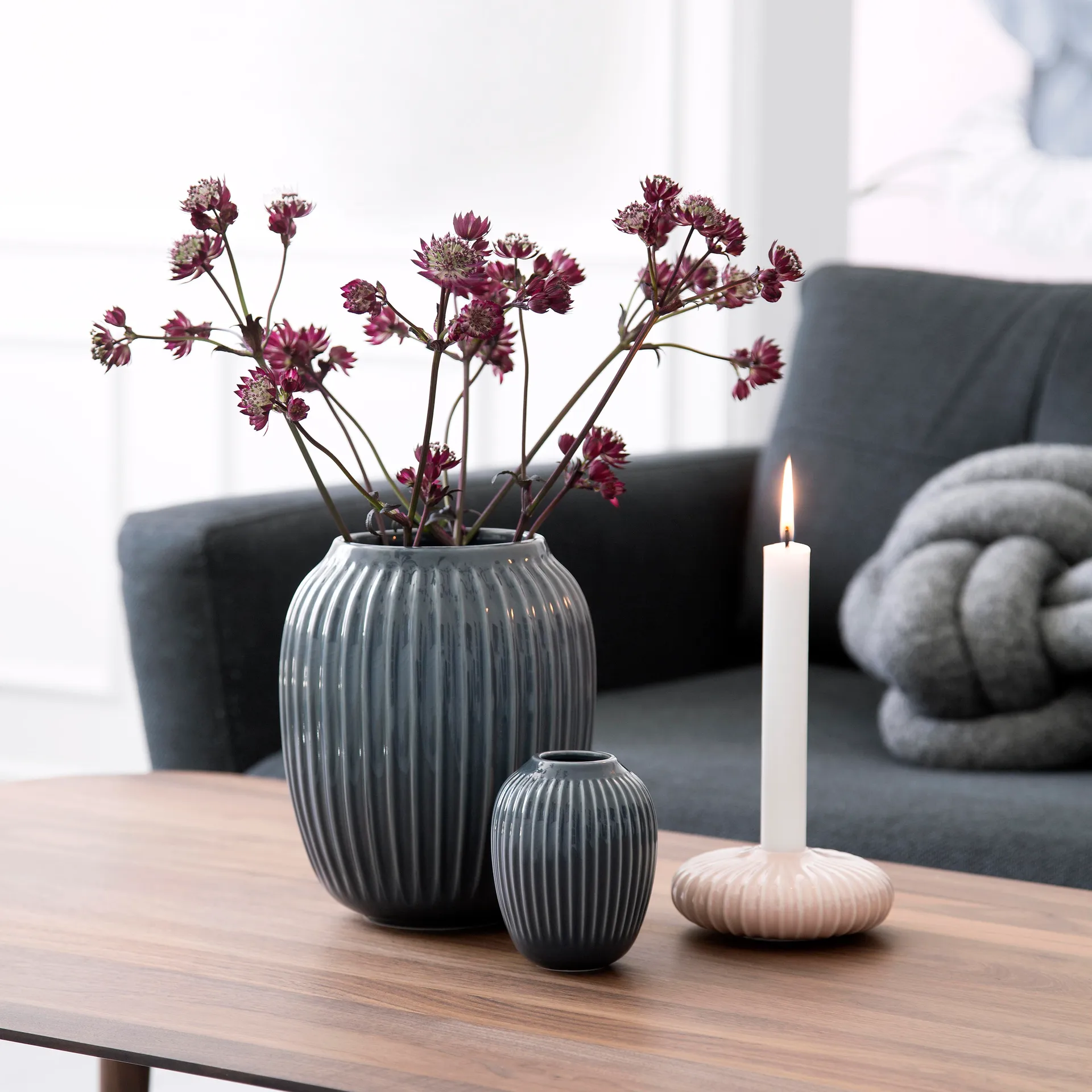 Hammershøi Vase, Anthrazitgrau, mittel 21 cm Kähler