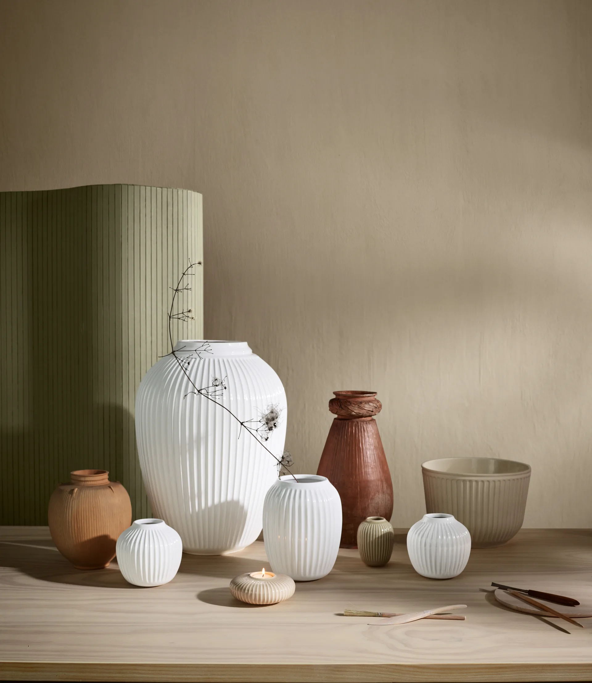 Hammershøi Vase groß, Weiß Kähler